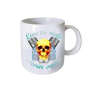 CBKREATION Tasse en céramique Live to ride jaune by Cbkreation Dim : H.9.5 cm Diam 8 cm