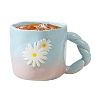 Tasse en céramique mignonne, 400 ml Daisy Novity Tasse à café en céramique - Thé, café, lait, tasse à bière créative pour femme Attraction artistique : ce n'est pas seulement une tasse ordinaire