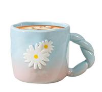 Tasse en céramique mignonne - Tasse à café avec motif de fleurs, tasse créative de marguerites de bière | Boissons chaudes et froides, thé, café, nouvelle tasse de marguerites peinte à la main, tasse