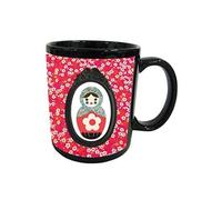 CBKREATION Tasse en céramique noir Poupée russe liberty by Cbkreation Dim : H.9.5 cm Diam 8 cm