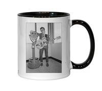 Tasse en céramique noire avec guitare acoustique The Legend Pop Singer Star Artist