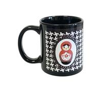 CBKREATION Tasse en céramique noire Poupée russe by Cbkreation Dim : H.9.5 cm Diam 8 cm
