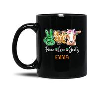 Tasse en Céramique Paix, Amour, Chèvres Tasse À Café Vintage Café Tasses Fine Tasses en Porcelaine pour Famille Bureau Cadeau Fêtes 330 ML