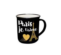 ENESCO Tasse en céramique Paris Je t'Aime - H. 9 cm - D. 8 cm NOIR G