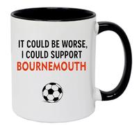 Tasse en céramique pour fan de football, supporter de Bournemouth, noir et blanc, 325 ml