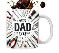 Tasse en céramique pour papa, tasse ergonomique Best Dad Ever pour la fête des pères | 350 ml, tasse à café portable pour cacao, lait, jus, chocolat chaud