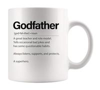 Tasse en céramique pour parrain - Cadeau de filleule pour baptême - 325 ml - Blanc - 325 ml