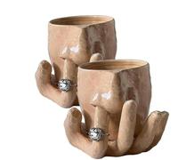 Tasse en céramique pour se curer le nez, amusante, faite à la main, avec porte-bague, tasse à café fantaisie, pour la décoration de la maison et du bureau (2 pièce)