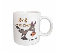 Tasse En Céramique Ruban De Sensibilisation « Kick Colon Cancer In The Ass » (Frappe Le Cancer Du Côlon Au Cul) Colorées Mug En Céramique Rétro Tasses À Café Pour Lait Eau Femme