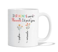 Tasse en Céramique Si L'Amitié Était Deux Fleurs Tasse À Café Exceptionnels Café Tasses Drôle Tasses en Porcelaine pour Bureau Papa Cadeaux Anniversaire 330 ML