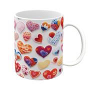 Tasse en céramique - Tasse à café | 350 ml Motif cœur Boisson Espresso Saint-Valentin Anniversaire Mariage Décoration de table Poignée Boisson chaude en céramique Cadeau romantique Ustensiles de