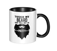 Tasse en Céramique Touche Ma Barbe Et Dis-Moi Que Je suis Jolie Drôle Usage Domestique Mug Multicoloré Café Tasses À Café 11Oz