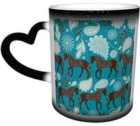 Tasse en céramique une danse avec des chevaux tasse à changement de couleur sensible à la chaleur Aqua dans le ciel tasses à café tasse en céramique