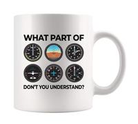 Tasse en céramique « What Part Don't You Understand » - Cadeau pilote - Ingénieur aéronautique - Étudiant - Avion - Mécanicien - Capitaines - Blanc