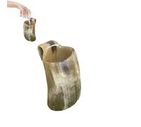 Tasse en corne à boire - Carafe à bière en bois en forme de corne de 200-350 ml avec | Tasse à hydromel nordique de grande capacité de style médiéval | Pichet de couleur aléatoire pour F