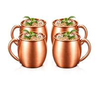 Tasse en Cuivre Moscow Mule 530ml avec Poignée, 4 Pièces | 100% Cuivre Pur