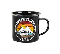Tasse en émail noir LIFE IS A JOURNEY 350 ml