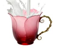 Tasse en forme de | Bouteille dégradée en forme de pétale | Tasse à thé mignonne avec poignée en vigne, pour la maison, la cuisine, le café, les adolescents, les anniversaires, potable, bière