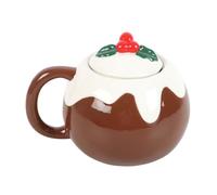 Tasse en forme de pudding de Noël - Tasse festive en céramique, parfaite pour le cacao chaud, le café ou le thé - Design unique et amusant de pudding de Noël, cadeau pour les fêtes de fin d'année