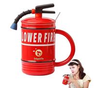 Tasse en forme d'extincteur - Tasse à café de 480 ml avec couvercle et cuillère | Tasse à thé drôle en céramique de pompier pour un bon goût, cadeaux de fête d'anniversaire uniques pour les enfant, c