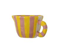 Tasse en grès jaune et rose, à rayures - Bloomingville, Nini - 8x8x7 cm