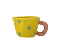 Tasse en grès jaune, ronde, à motifs - Bloomingville, Nini - Ø8xH7 cm