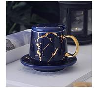 Tasse en marbre Nordique en céramique de Luxe avec Motif doré et Couvercle pour Petit-déjeuner, pour Filles et Femmes, Cadeaux de Noël