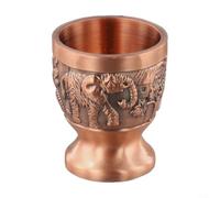 Tasse en métal pour saké et thé en alliage de zinc, avec un look vintage et une base stable pour un placement sûr (rouge)