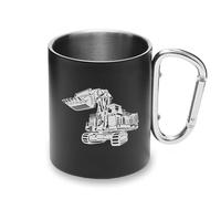 Tasse en métal pour tracteur, pelleteuse, poignée mousqueton, tasse de camping