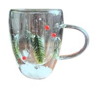 Tasse en pin de Noël à double paroi isotherme pour café, thé, verre enneigé, tasse de Noël mignonne, tasses à thé pour femmes, hommes,