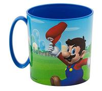 Tasse en plastique 350 ml pour micro-ondes avec poignée, pour enfants, petit-déjeuner sans BPA, (Super Mario)