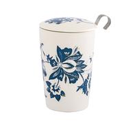 Tasse en porcelaine à double paroi avec infuseur luna blanche
