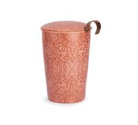 EigenArt Tasse en porcelaine à double paroi avec infuseur Mandala Power rose – Ø 8,5 x H 13 cm