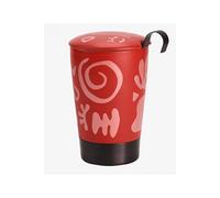 Tasse en porcelaine à double paroi avec infuseur Opéra Rouge