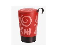 Tasse en porcelaine à double paroi avec infuseur Opéra Rouge