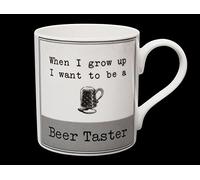Tasse en porcelaine avec inscription « When I Grow up I want to be a » décorée à Stoke on Trent, Angleterre