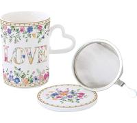 Tasse en porcelaine avec passoire à thé Mon Amour