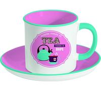Tasse en porcelaine avec soucoupe Retro Break Tea Pink