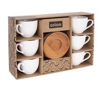SET 6x TASSE EN PORCELAINE ET SAUCE 100ML BLANCHE POUR CAFÉ EXPRESSO