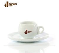 Tasse en porcelaine blanche Danesi Caffé avec soucoupe pour Ristretto 60 ml