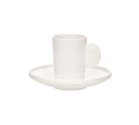 Tasse en porcelaine de magnésium blanc, empilable, lave-vaisselle, finition brillante int., mate ext. - Pomax, Leggero - 5x5x7 cm