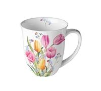 Tasse en Porcelaine Fine - Bouquet de tulipes