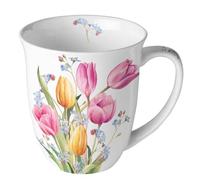 Tasse en Porcelaine Fine - Bouquet de tulipes