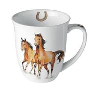 AMBIENTE Tasse en Porcelaine Fine Chevaux sauvages