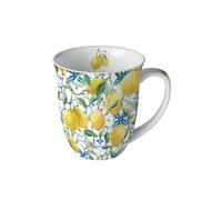 Tasse en porcelaine fine citrons Méditerranéens