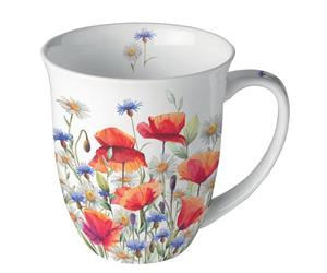 Tasse en Porcelaine Fine Coquelicots et bleuets