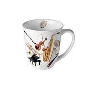 Tasse en porcelaine fine instruments de musique