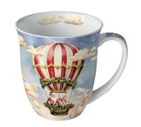 Tasse en Porcelaine Fine - La Montgolfière du Père Noël