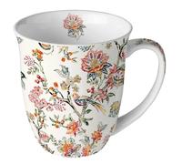 Ambiente 18418160 Tasse à thé/café en porcelaine Motif oiseau oriental Env. 400 ml - Idéal comme cadeau