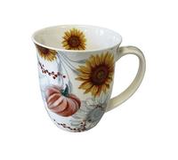 Tasse en Porcelaine Fine - Tournesols et Citrouilles